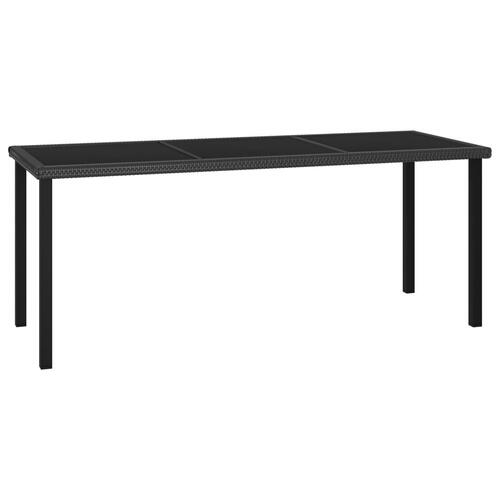 Havebord 180x70x73 cm polyrattan sort