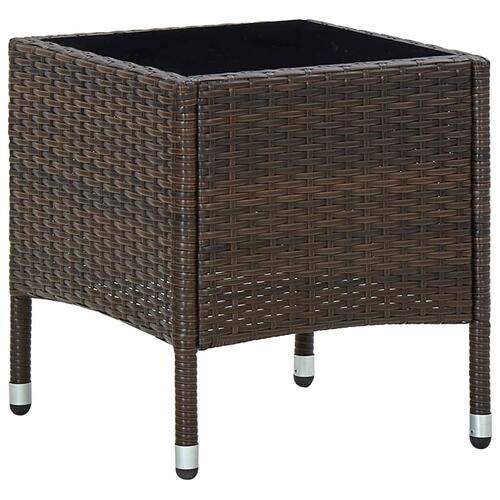 Havebord 40x40x45 cm polyrattan brun