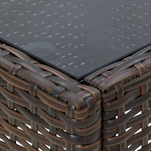 Havebord 40x40x45 cm polyrattan brun