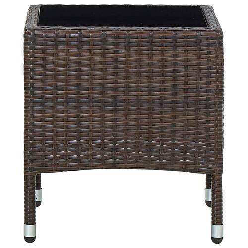 Havebord 40x40x45 cm polyrattan brun