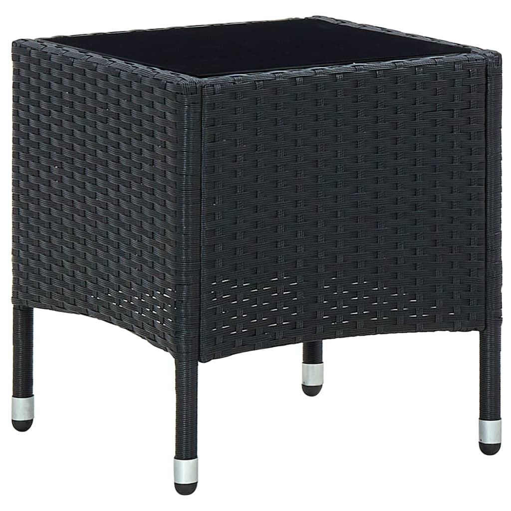 Havebord 40x40x45 cm polyrattan sort