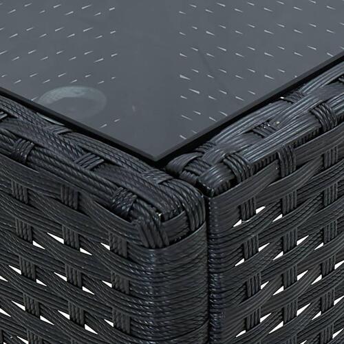 Havebord 40x40x45 cm polyrattan sort
