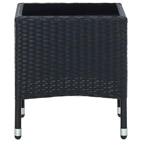 Havebord 40x40x45 cm polyrattan sort