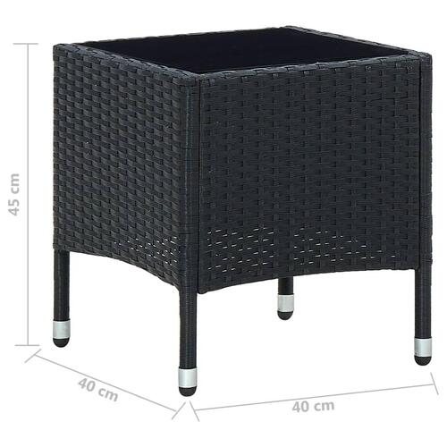 Havebord 40x40x45 cm polyrattan sort
