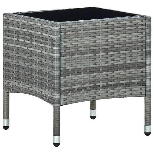 Havebord 40x40x45 cm polyrattan grå
