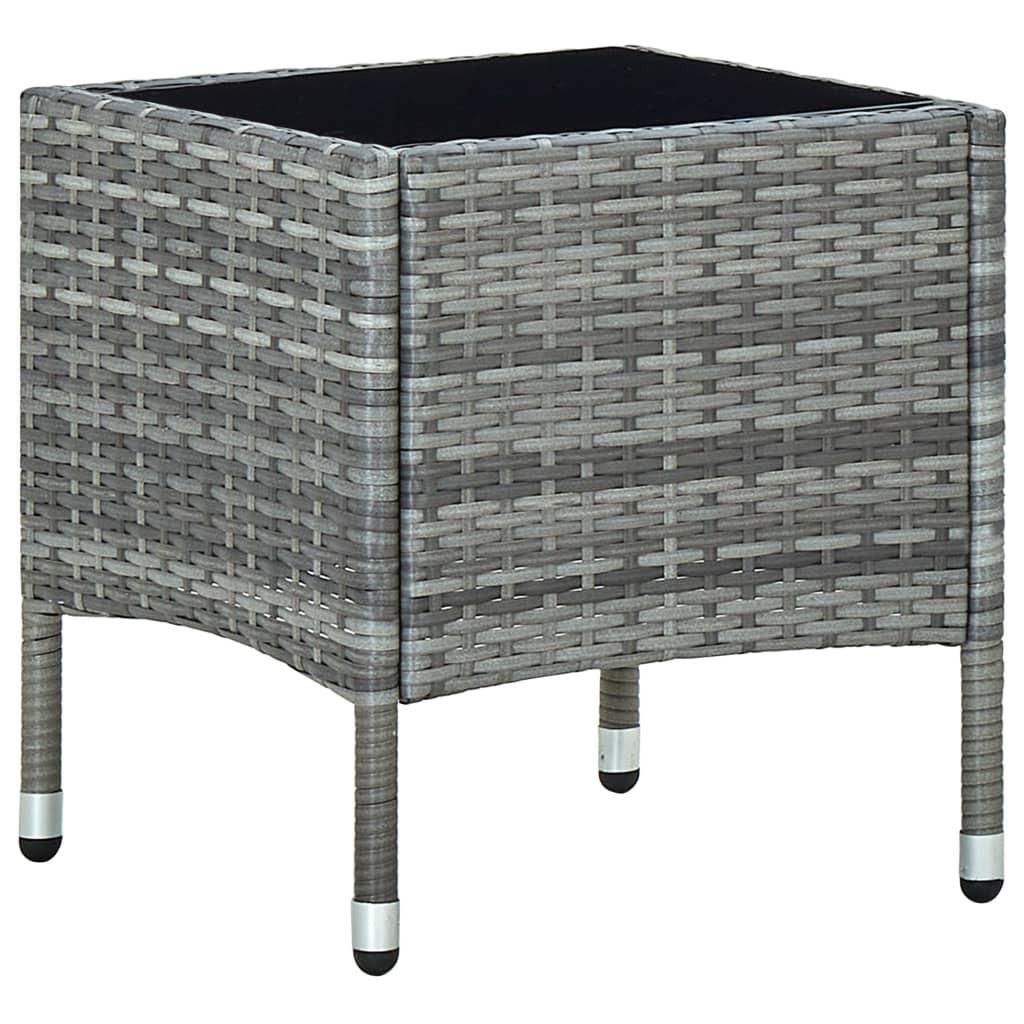 Havebord 40x40x45 cm polyrattan grå