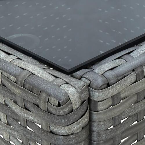 Havebord 40x40x45 cm polyrattan grå