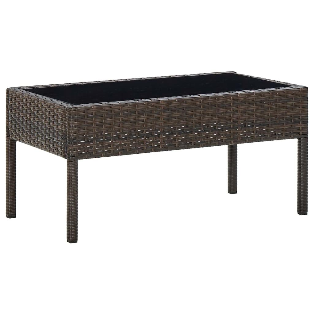 Havebord 75x40x37 cm polyrattan brun