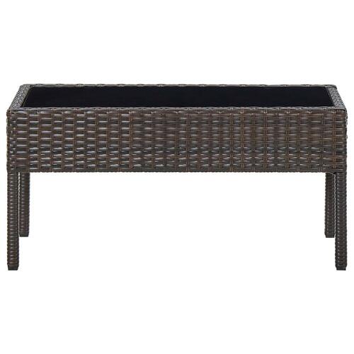 Havebord 75x40x37 cm polyrattan brun