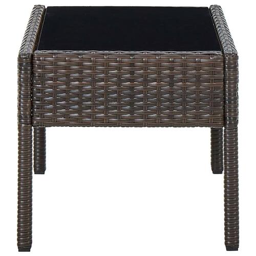 Havebord 75x40x37 cm polyrattan brun