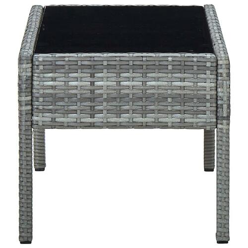 Havebord 75x40x37 cm polyrattan grå
