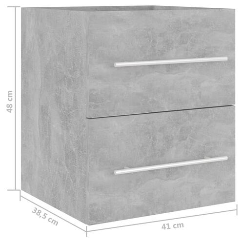 Skab til håndvask 41x38,5x48 cm konstrueret træ betongrå