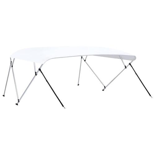 Biminitop med 4 buer 243x(230-244)x137 cm hvid