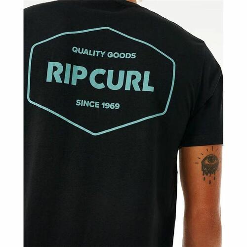 Kortærmet T-shirt til Mænd Rip Curl Stapler Sort 2XL