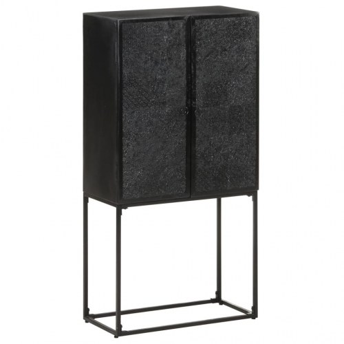 Skænk 60x30x120 cm massivt akacietræ og mangotræ sort