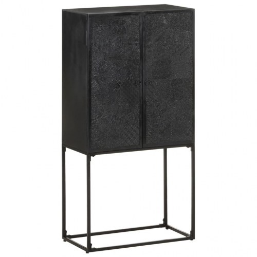 Skænk 60x30x120 cm massivt akacietræ og mangotræ sort