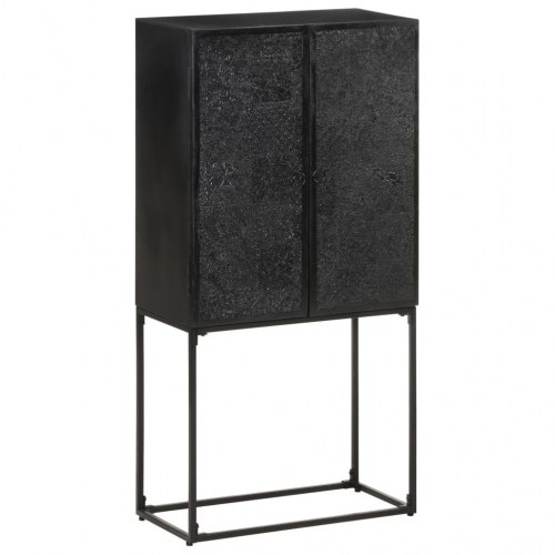 Skænk 60x30x120 cm massivt akacietræ og mangotræ sort