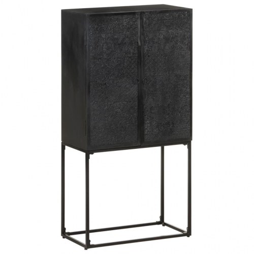 Skænk 60x30x120 cm massivt akacietræ og mangotræ sort