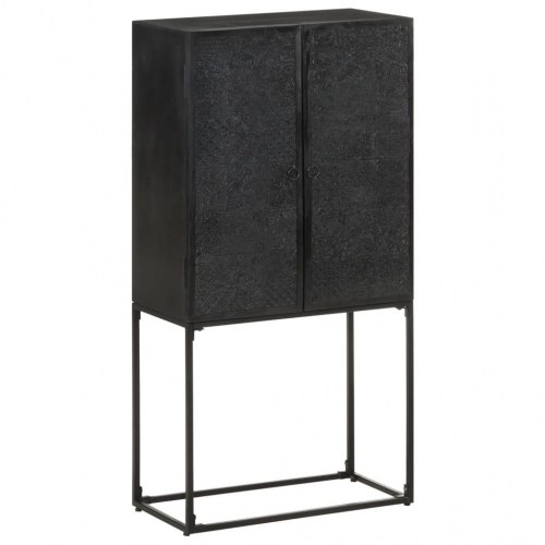 Skænk 60x30x120 cm massivt akacietræ og mangotræ sort