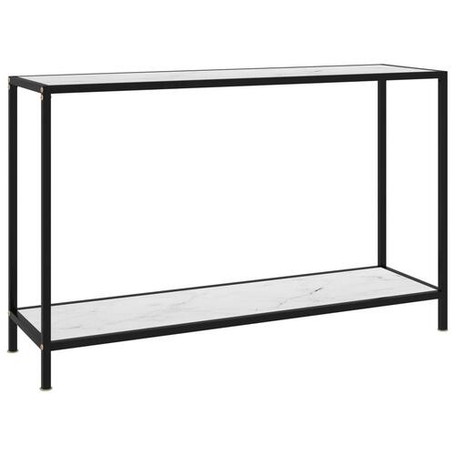 Konsolbord 120x35x75 cm hærdet glas hvid