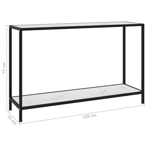 Konsolbord 120x35x75 cm hærdet glas hvid