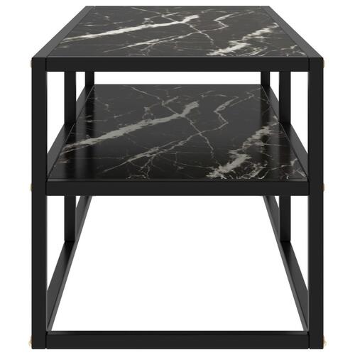 Tv-bord 100x40x40 cm marmorglas sort