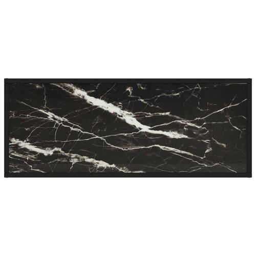 Tv-bord 100x40x40 cm marmorglas sort