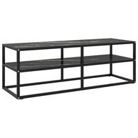 Tv-bord 120x40x40 cm marmorglas sort