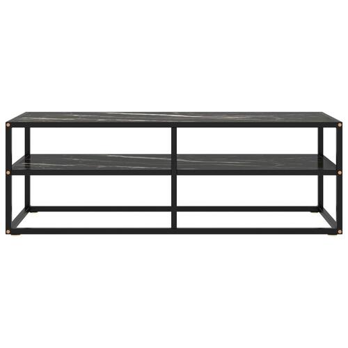 Tv-bord 120x40x40 cm marmorglas sort