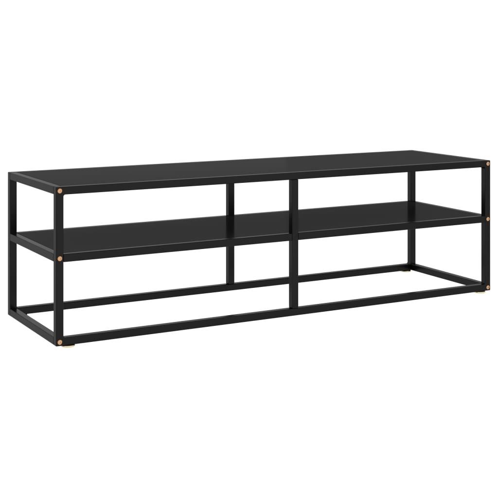 Tv-bord 140x40x40 cm glas sort