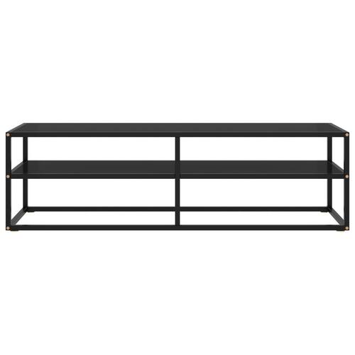 Tv-bord 140x40x40 cm glas sort