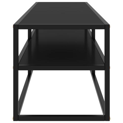 Tv-bord 140x40x40 cm glas sort