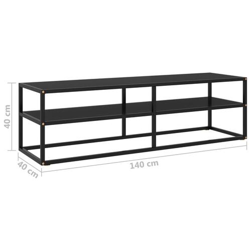 Tv-bord 140x40x40 cm glas sort