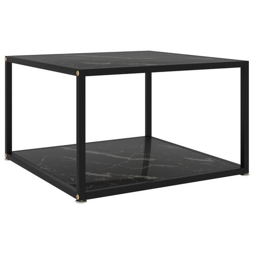 Sofabord 60x60x35 cm hærdet glas sort
