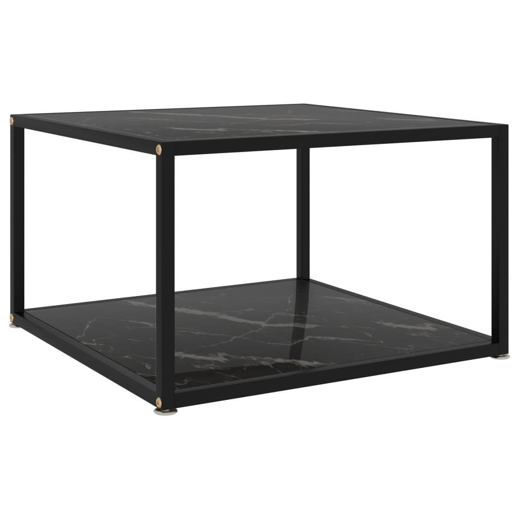 Sofabord 60x60x35 cm hærdet glas sort