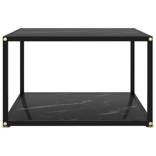 Sofabord 60x60x35 cm hærdet glas sort