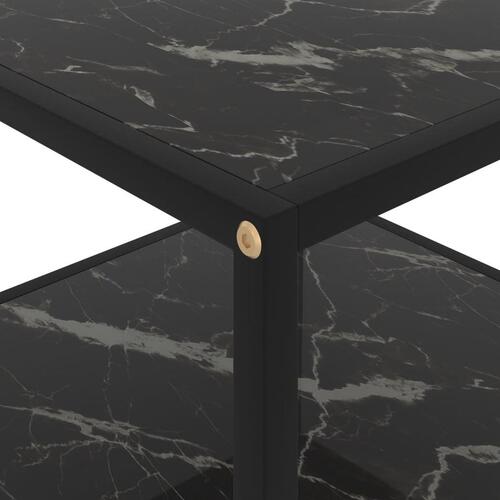 Sofabord 60x60x35 cm hærdet glas sort