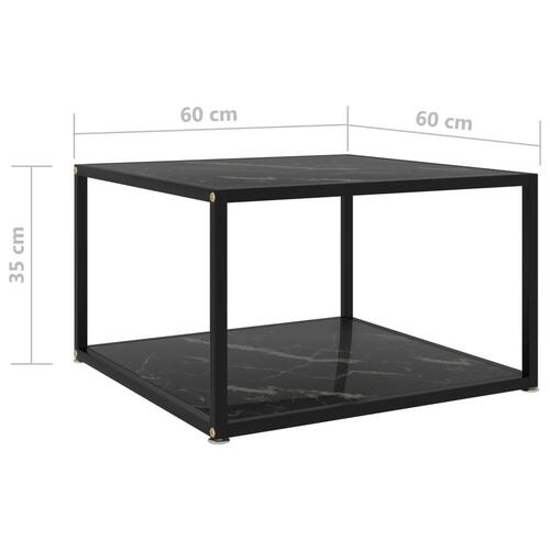 Sofabord 60x60x35 cm hærdet glas sort