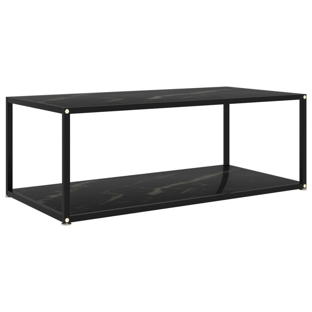Sofabord 100x50x35 cm hærdet glas sort