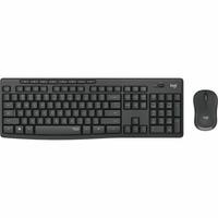 Tastatur og trådløs mus Logitech MK295 Sort Hvid Grå portugisisk