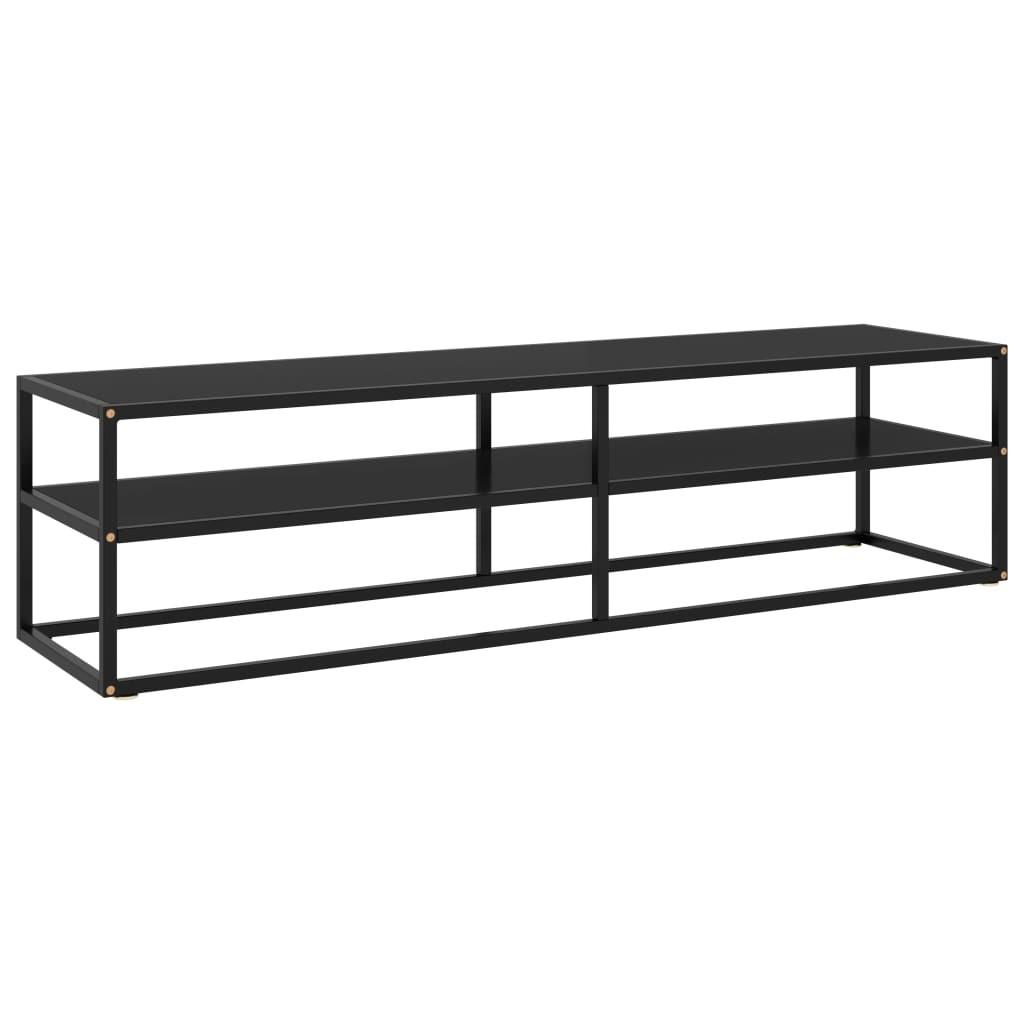 Tv-bord 160x40x40 cm glas sort