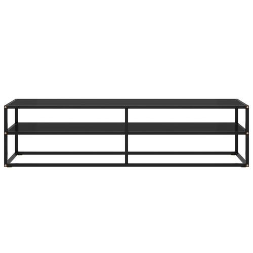 Tv-bord 160x40x40 cm glas sort