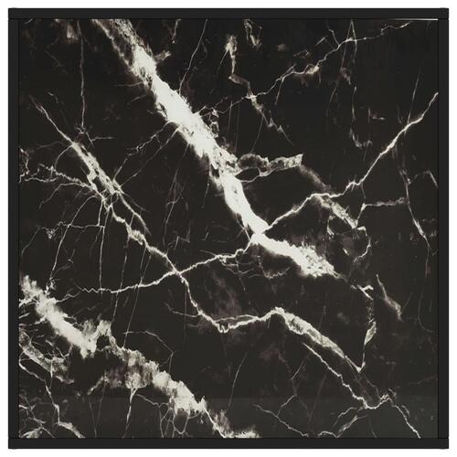 Sofabord 80x80x35 cm marmorglas sort
