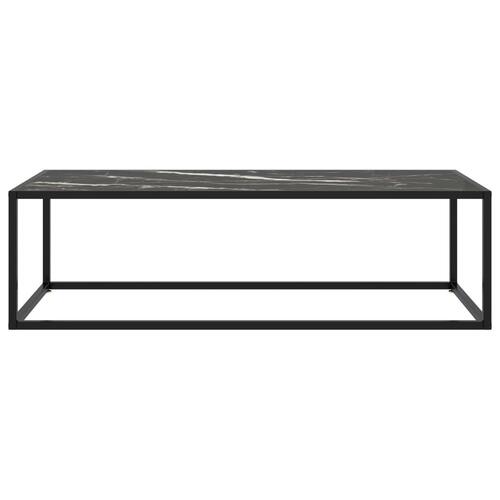 Sofabord 120x50x35 cm marmorglas sort