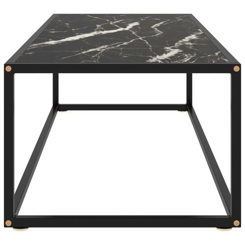 Sofabord 120x50x35 cm marmorglas sort
