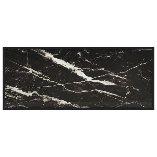 Sofabord 120x50x35 cm marmorglas sort