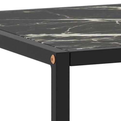 Sofabord 120x50x35 cm marmorglas sort
