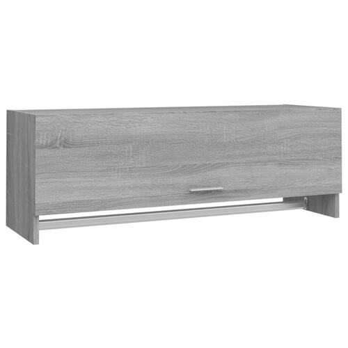 Garderobeskab 100x32,5x35 cm konstrueret træ grå sonoma-eg