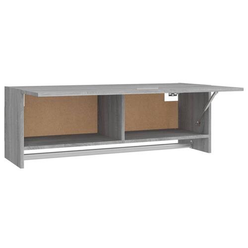 Garderobeskab 100x32,5x35 cm konstrueret træ grå sonoma-eg