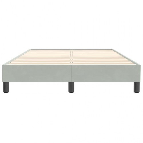 Sengeramme i fløjl 120x210 cm - lysegrå enkeltseng med lamelbund